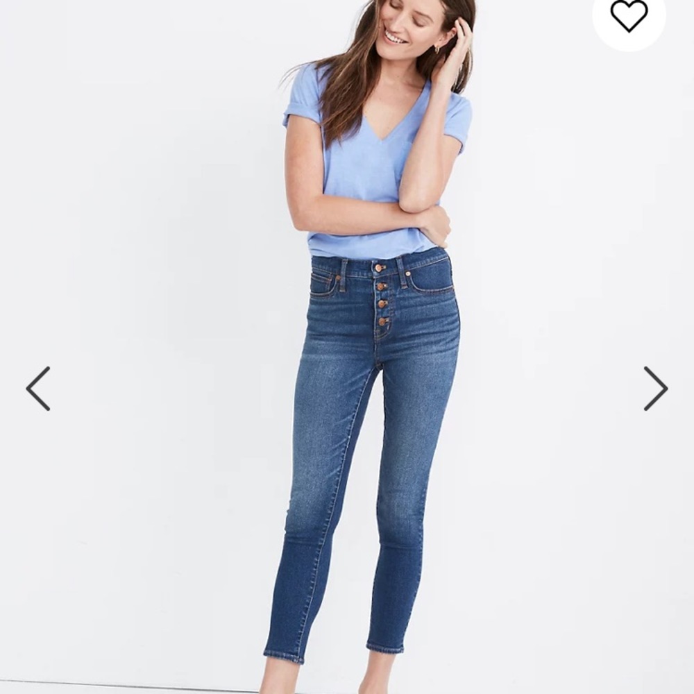 9" Mid-Rise Skinny Crop Jeans: Button-Front TENCEL™ Denim Edition